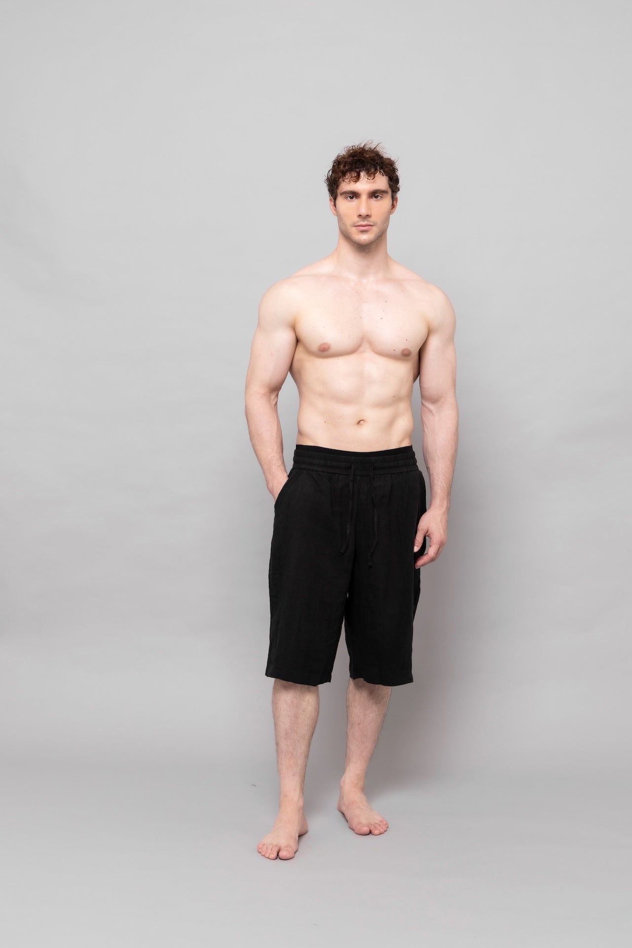 Flow Linen Shorts Black