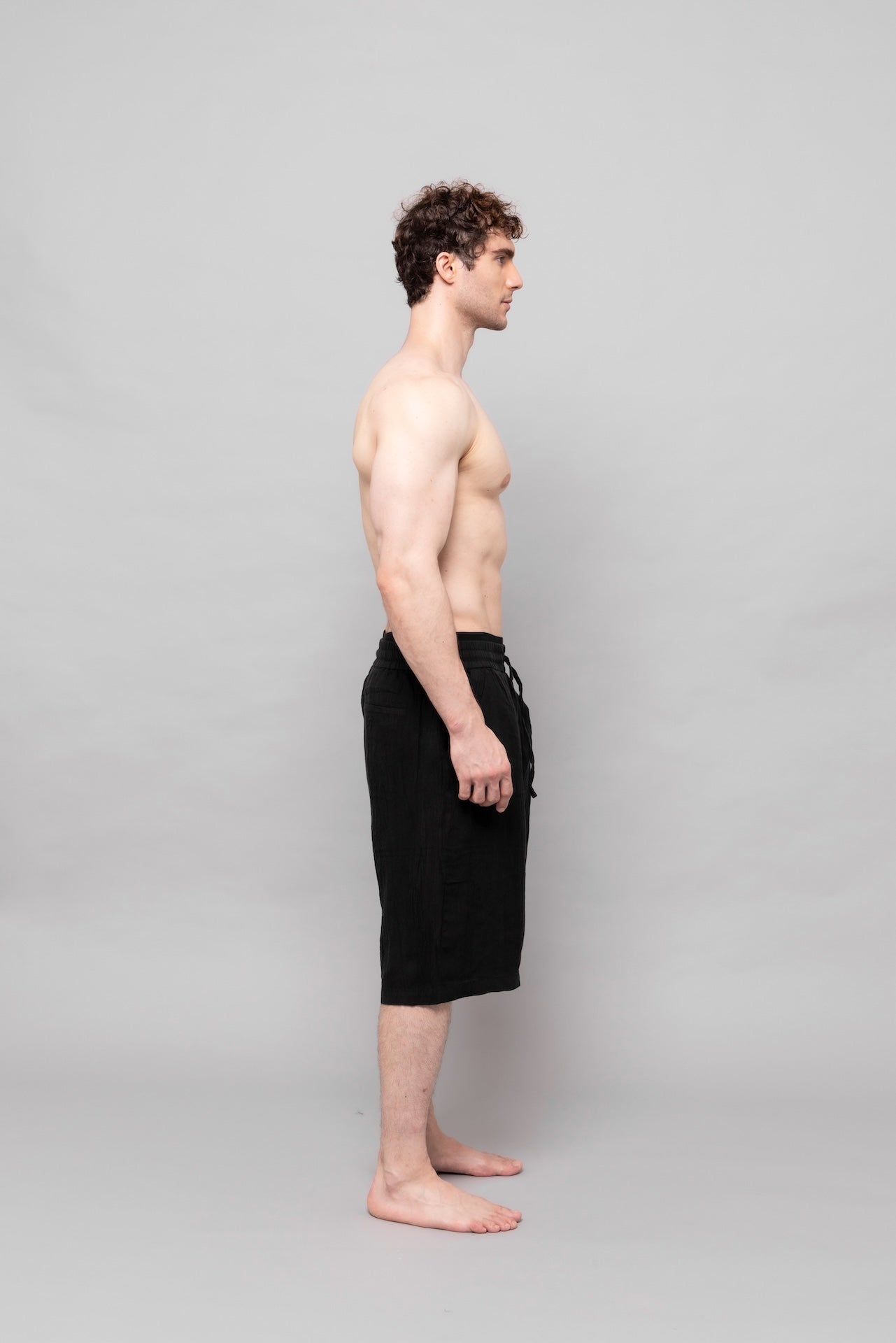 Flow Linen Shorts Black