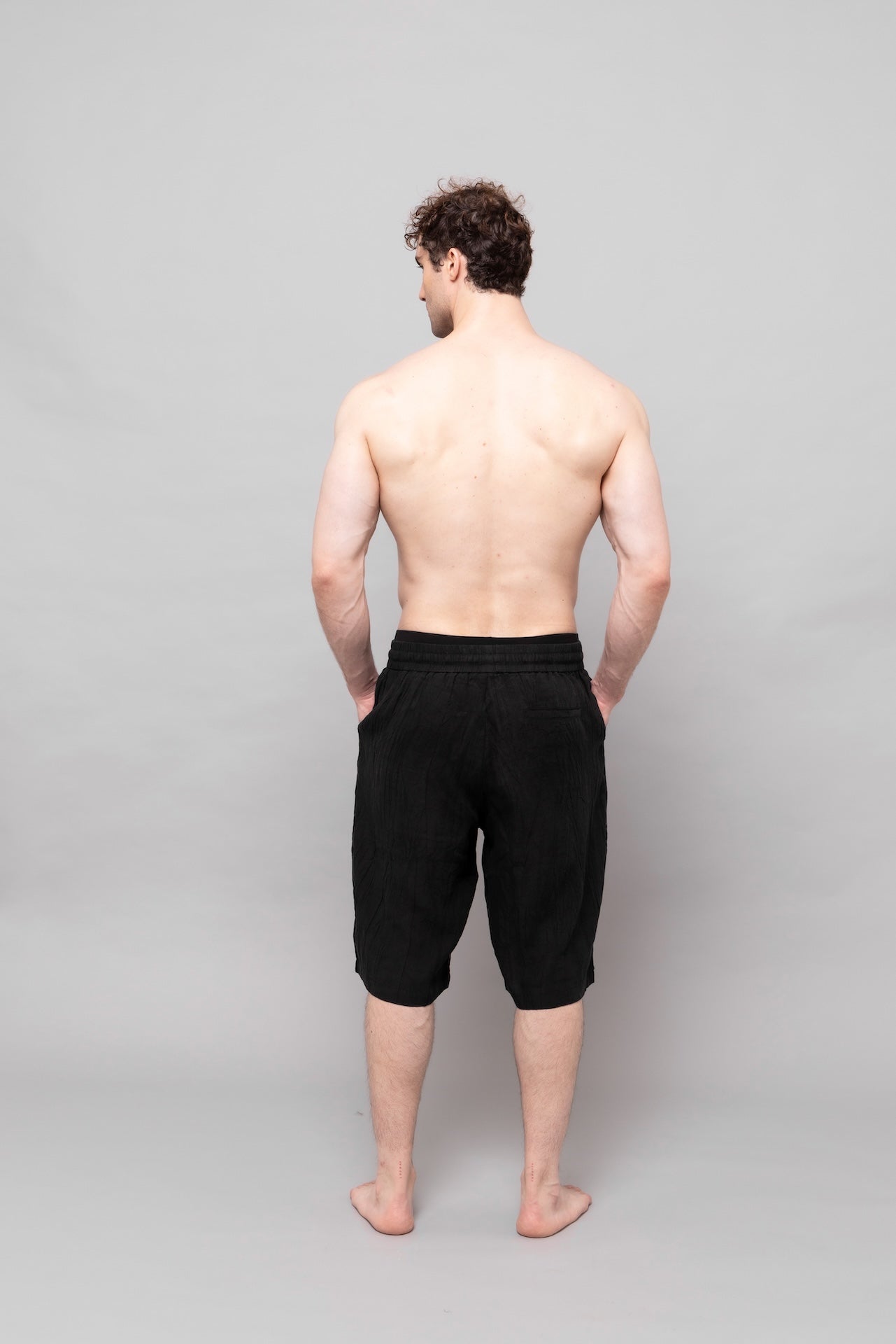 Flow Linen Shorts Black