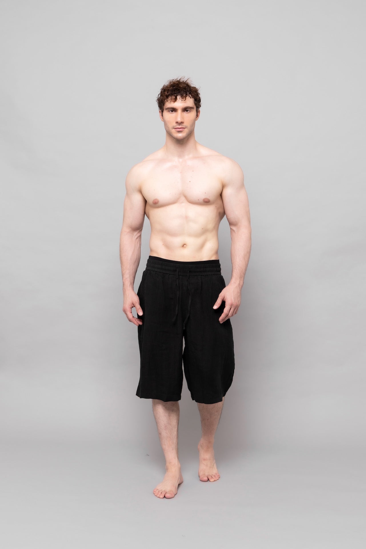 Flow Linen Shorts Black