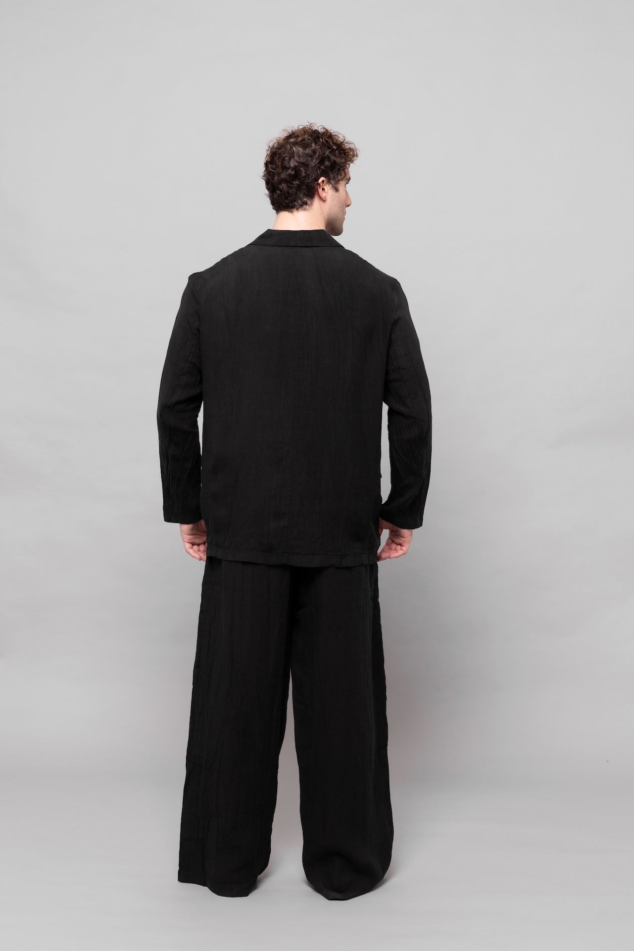 Soft Linen Blazer Black