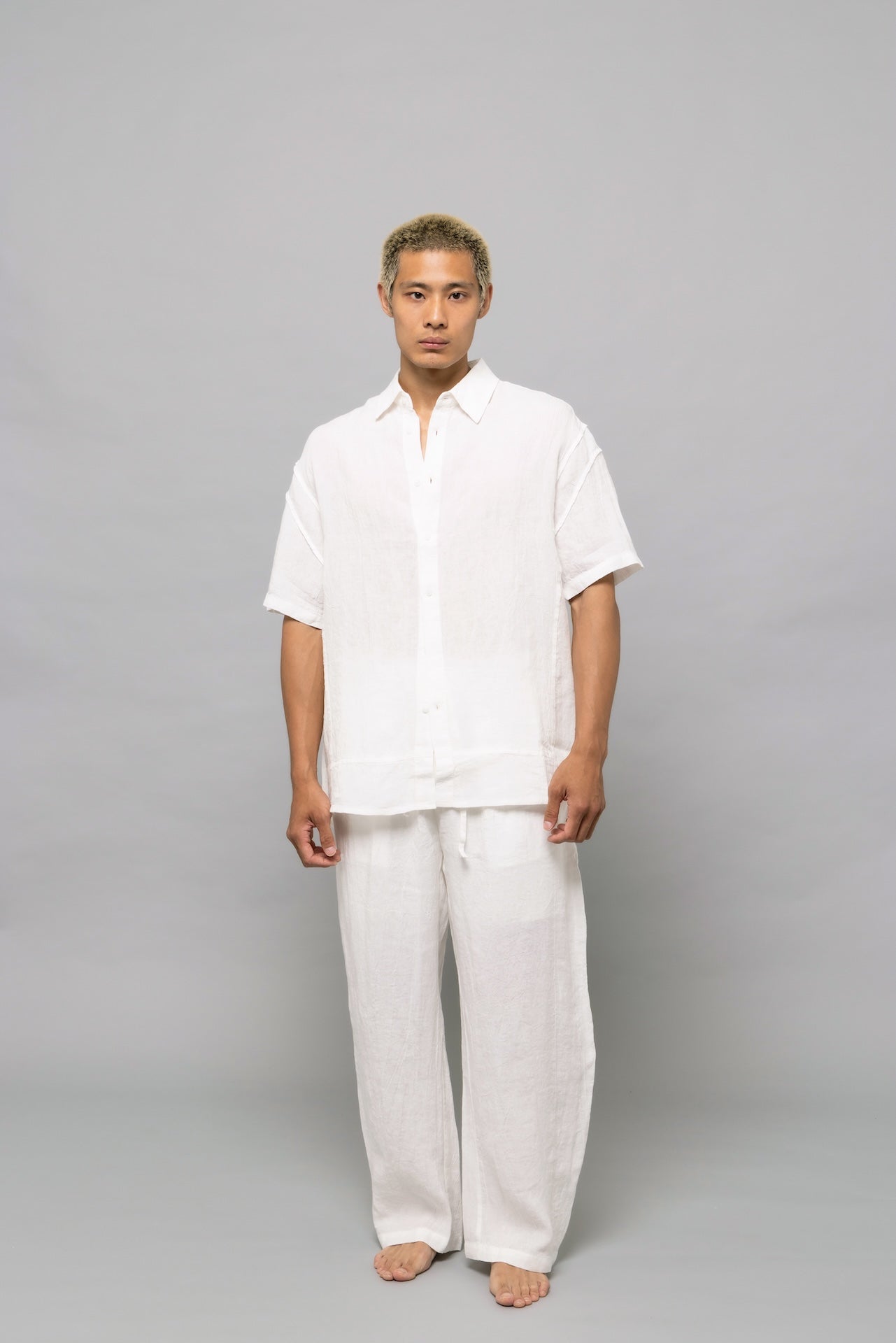 Detail Linen Shirt in White