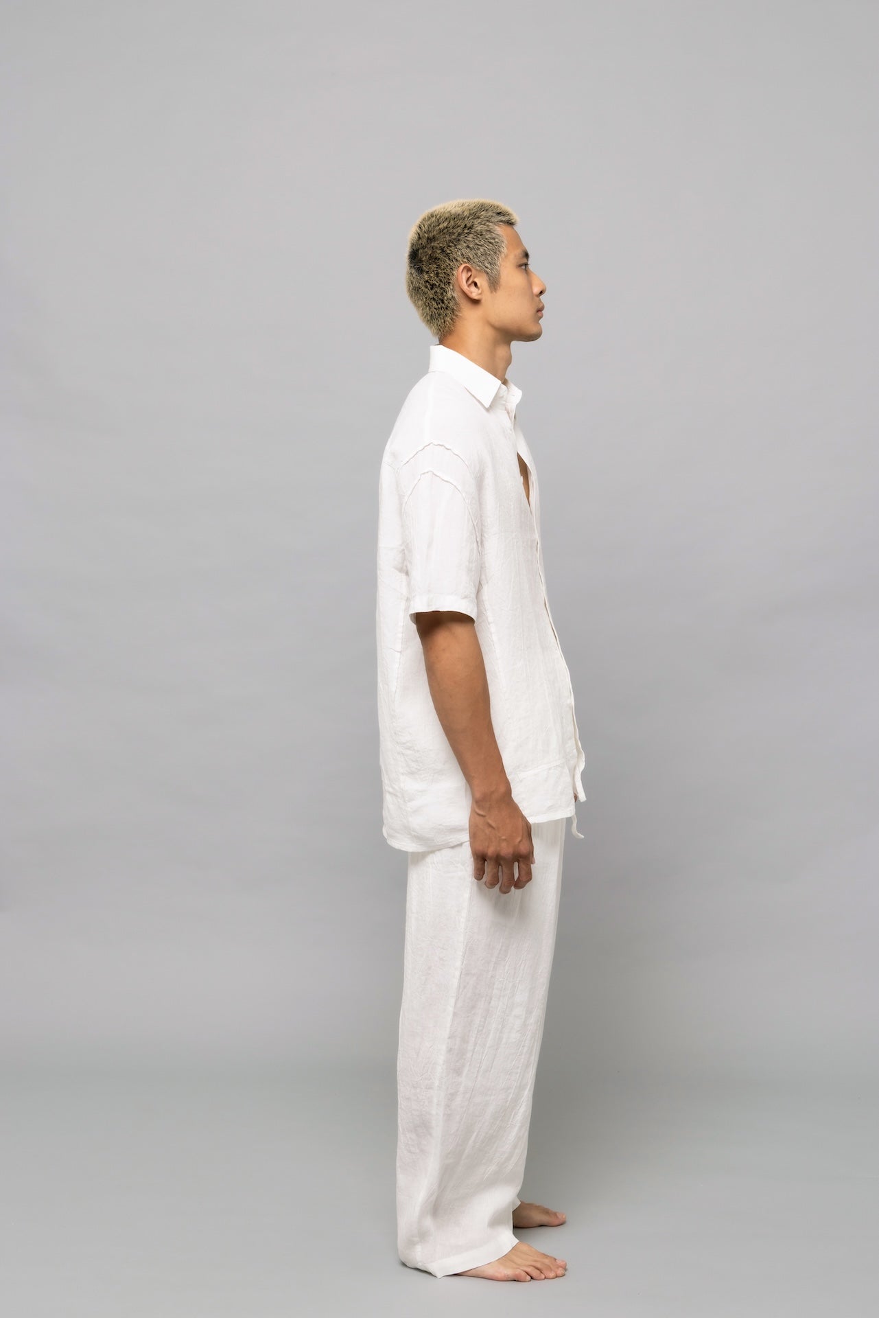 Detail Linen Shirt in White