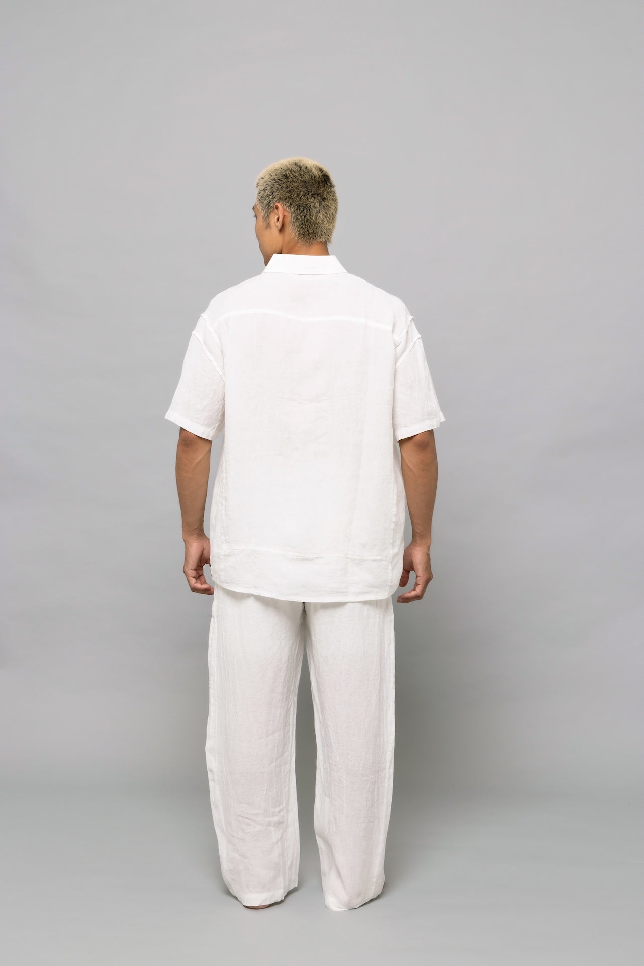 Detail Linen Shirt in White