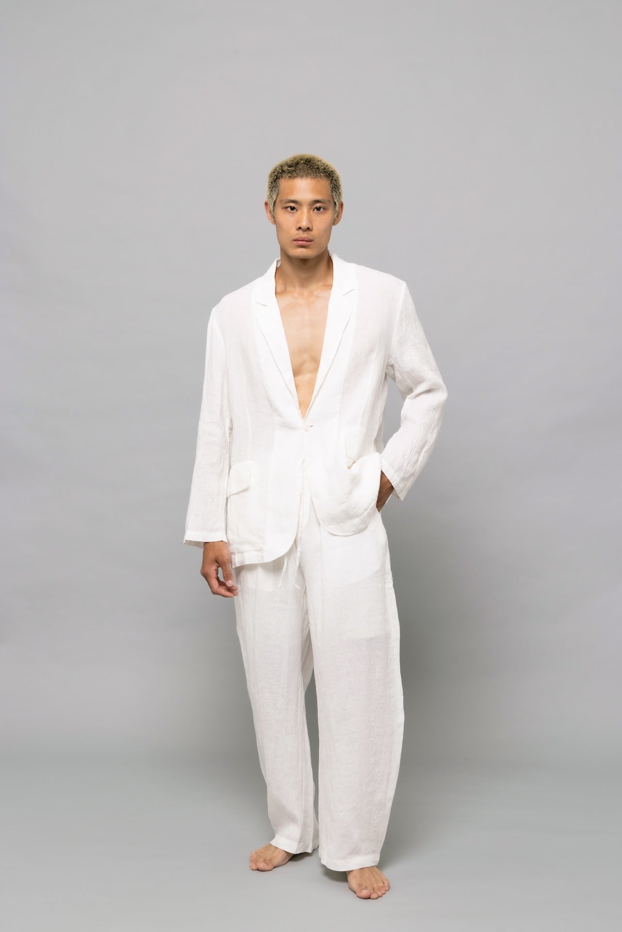 Soft Linen Blazer White