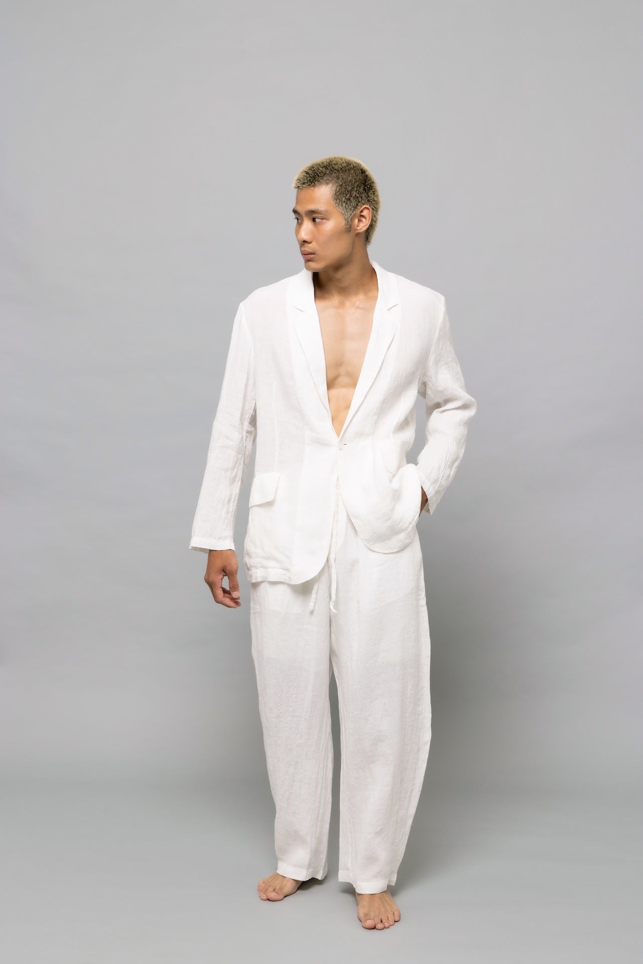 Soft Linen Blazer White
