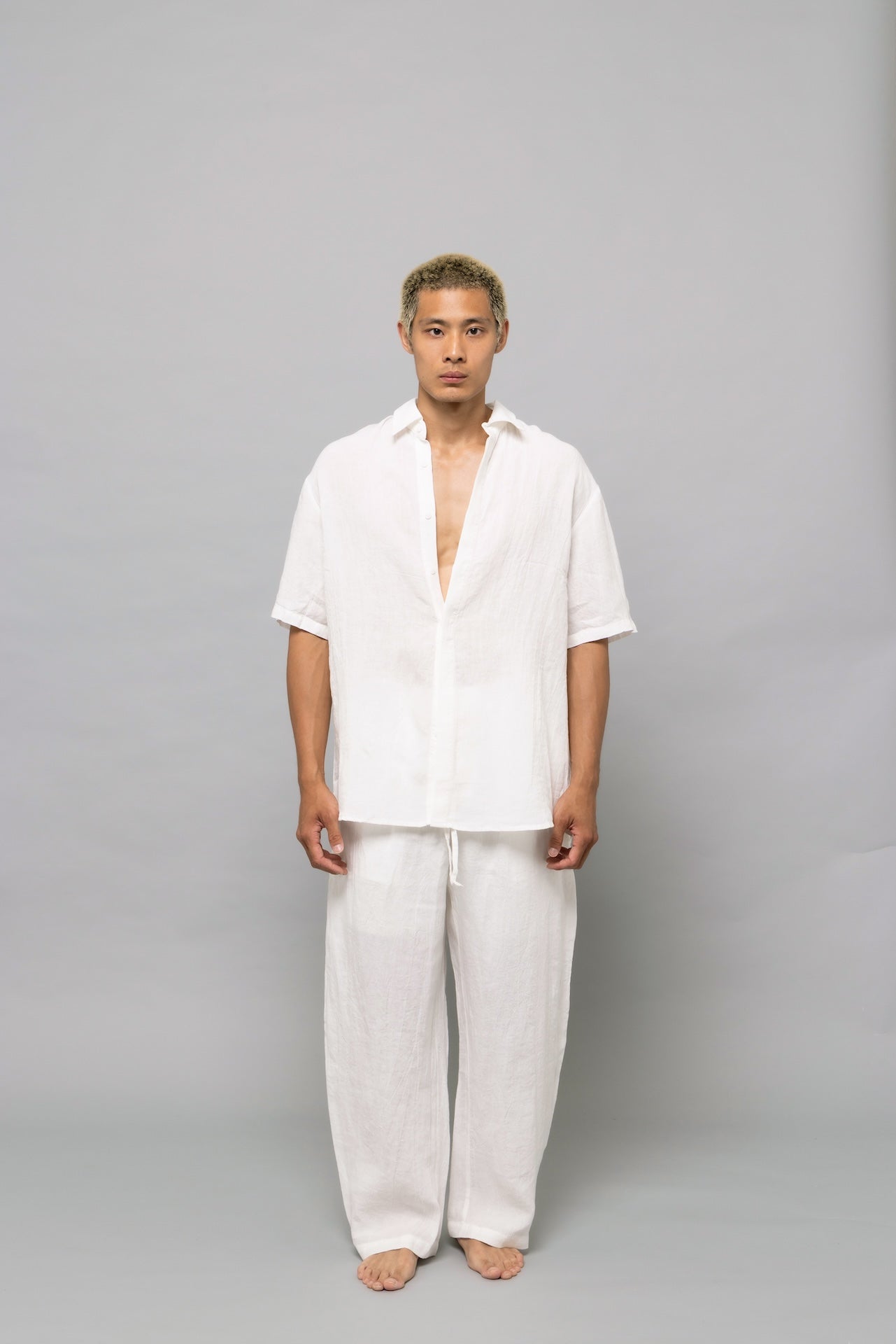 Light Linen Shirt in White