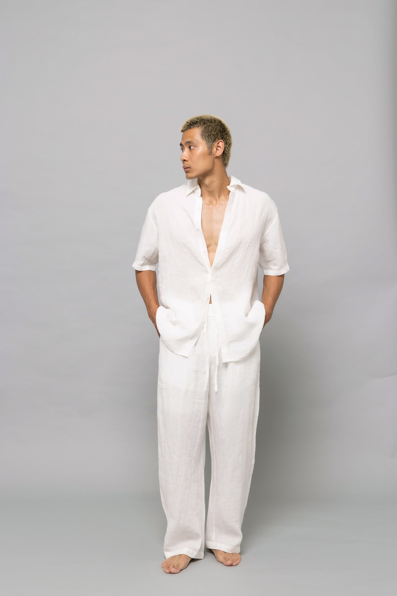 Light Linen Shirt in White