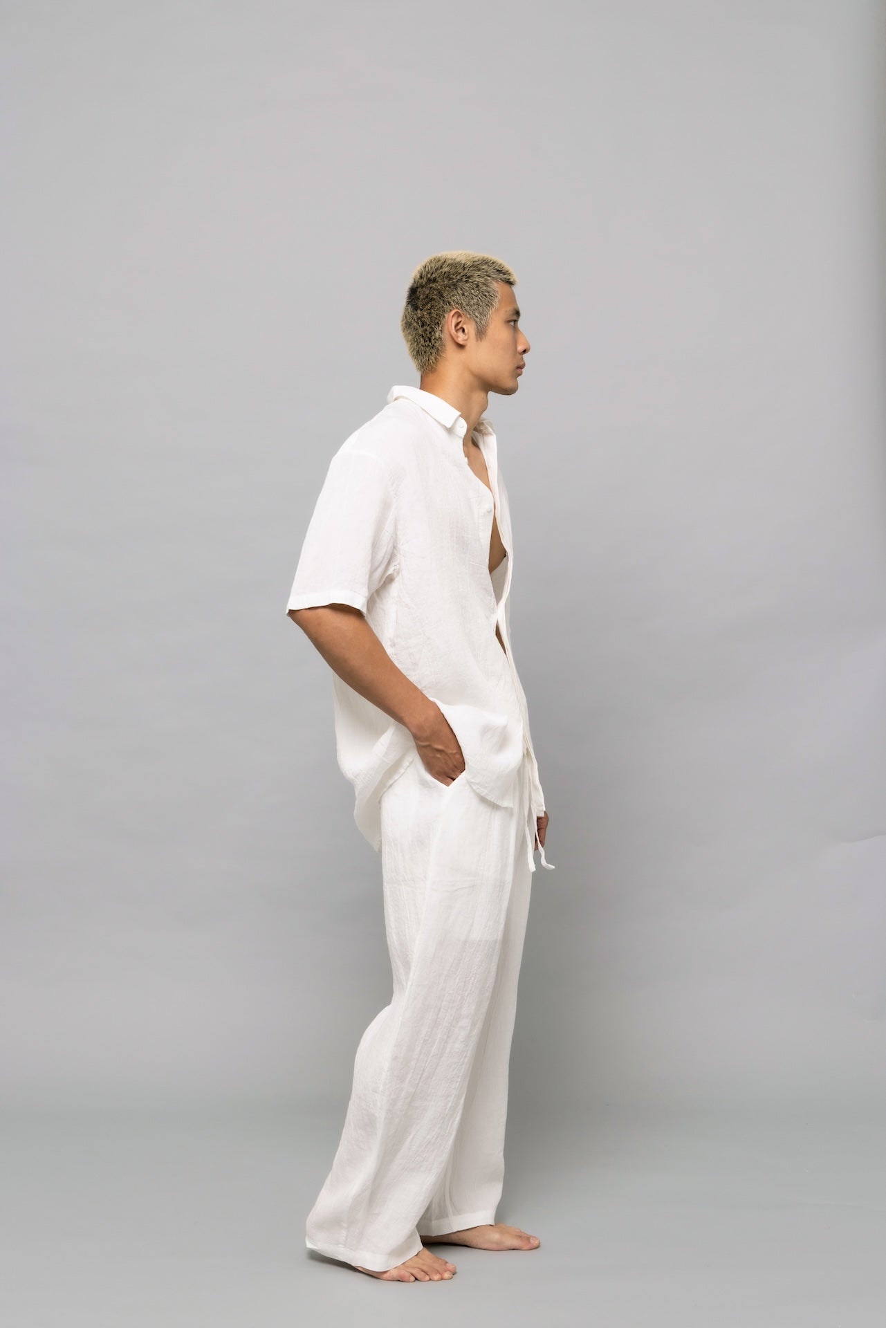 Light Linen Shirt in White