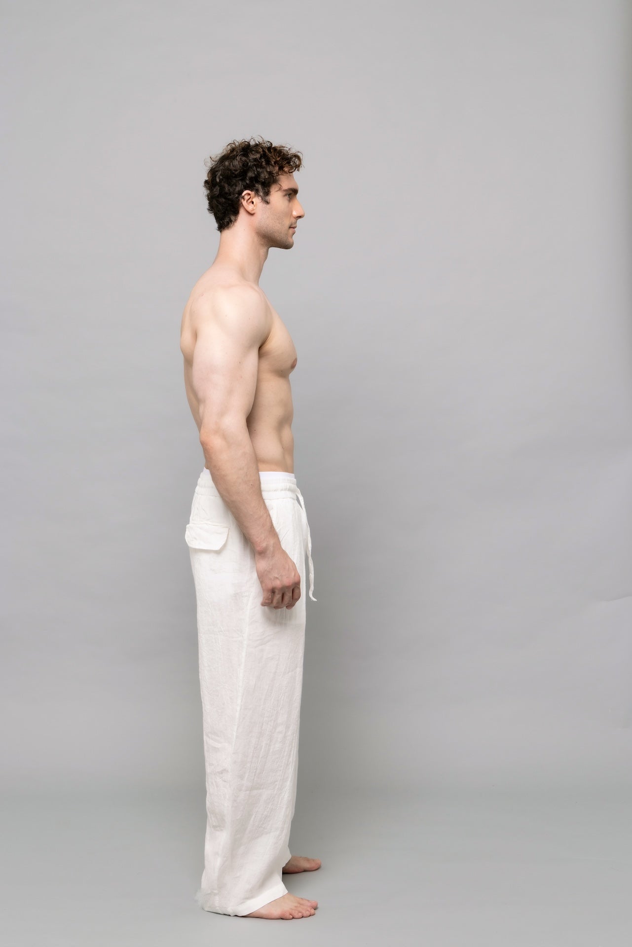 Flow Linen Trousers in White