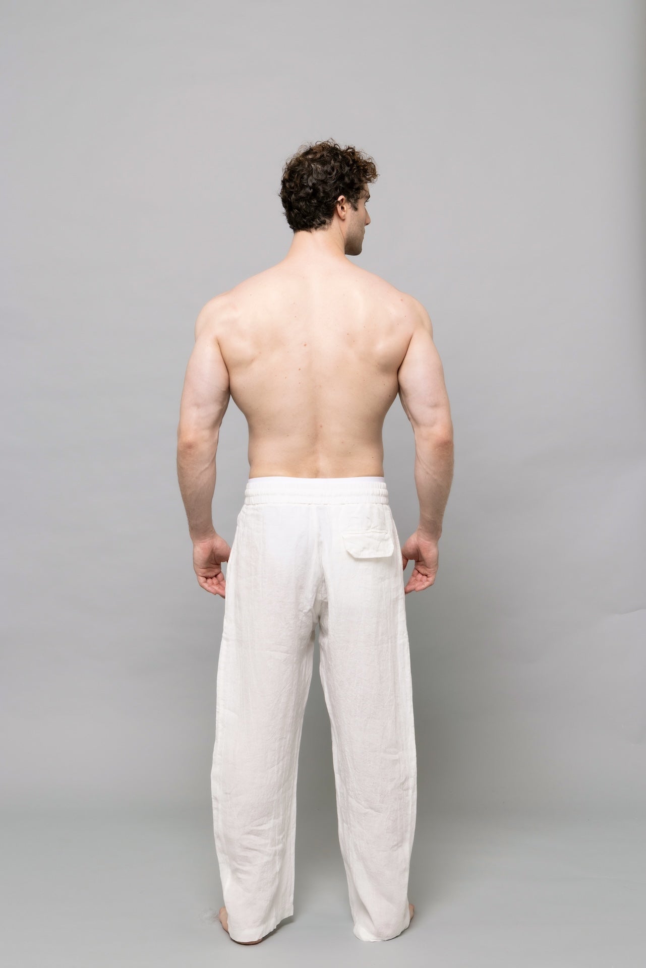 Flow Linen Trousers in White