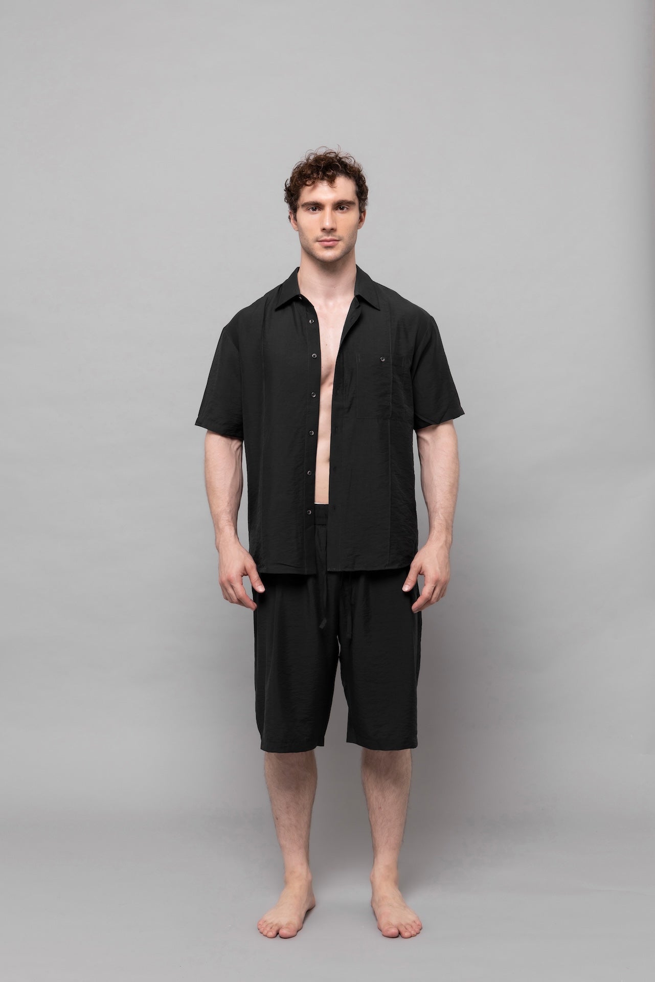 Fluid Cupro Shirt in Black