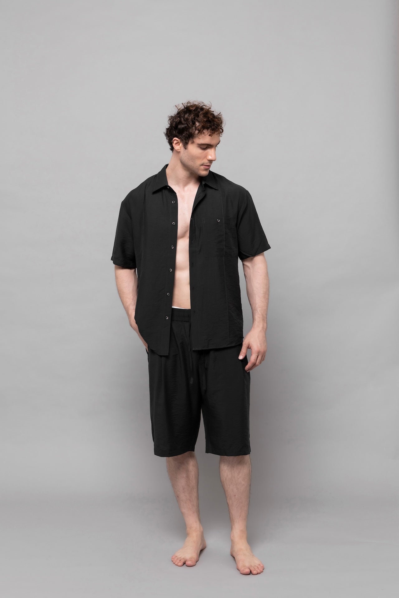 Fluid Cupro Shirt in Black