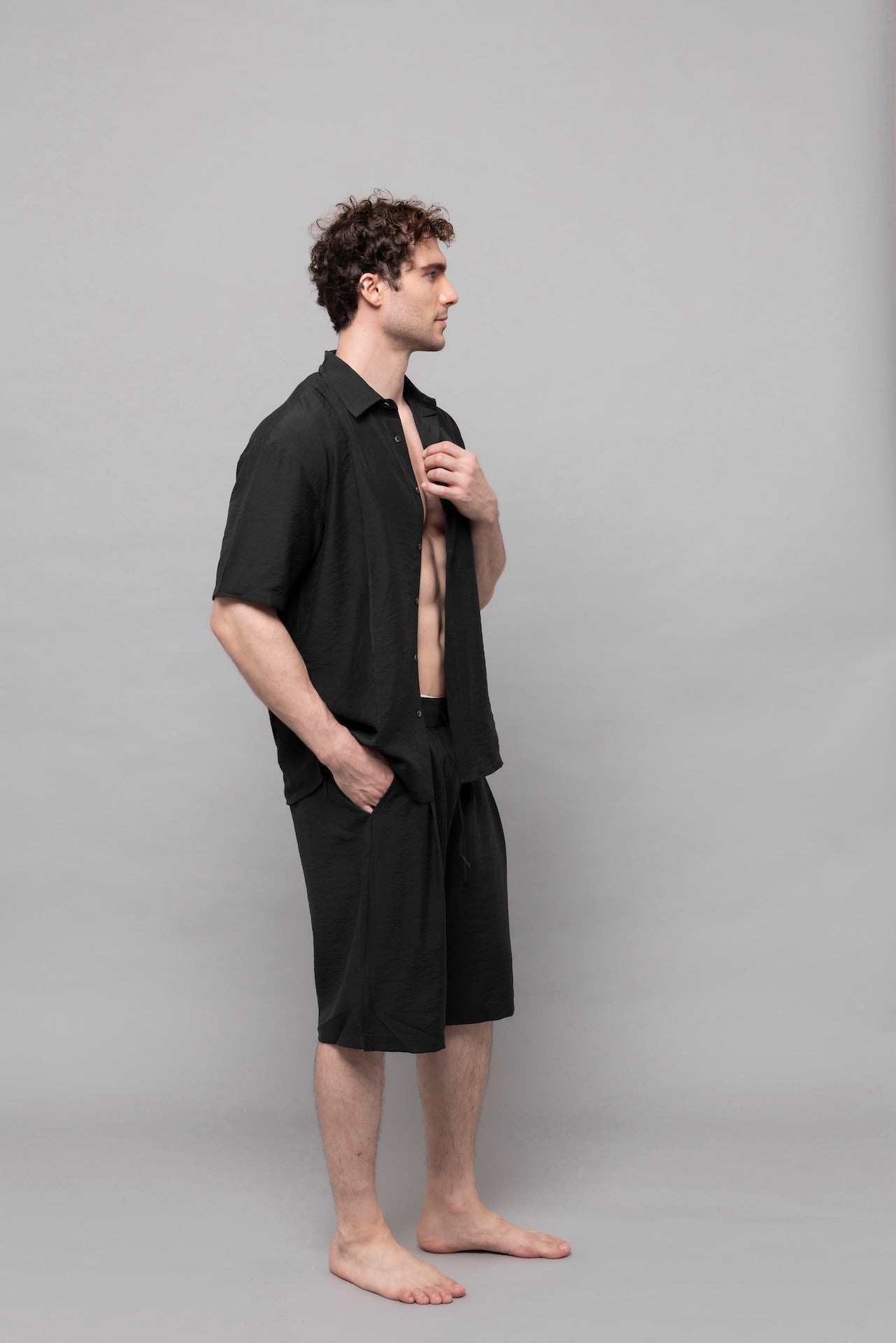Fluid Cupro Shirt in Black