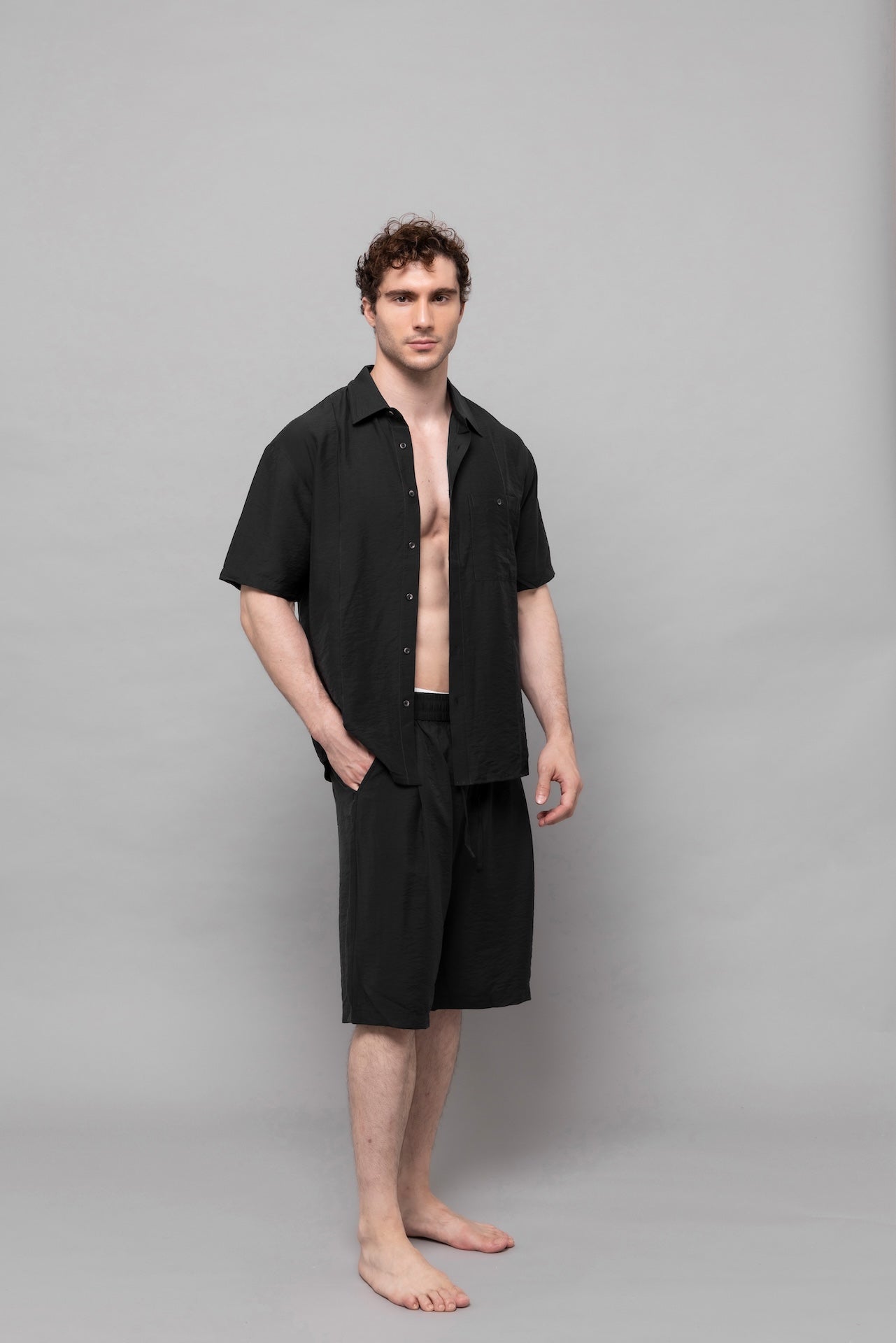 Fluid Cupro Shirt in Black