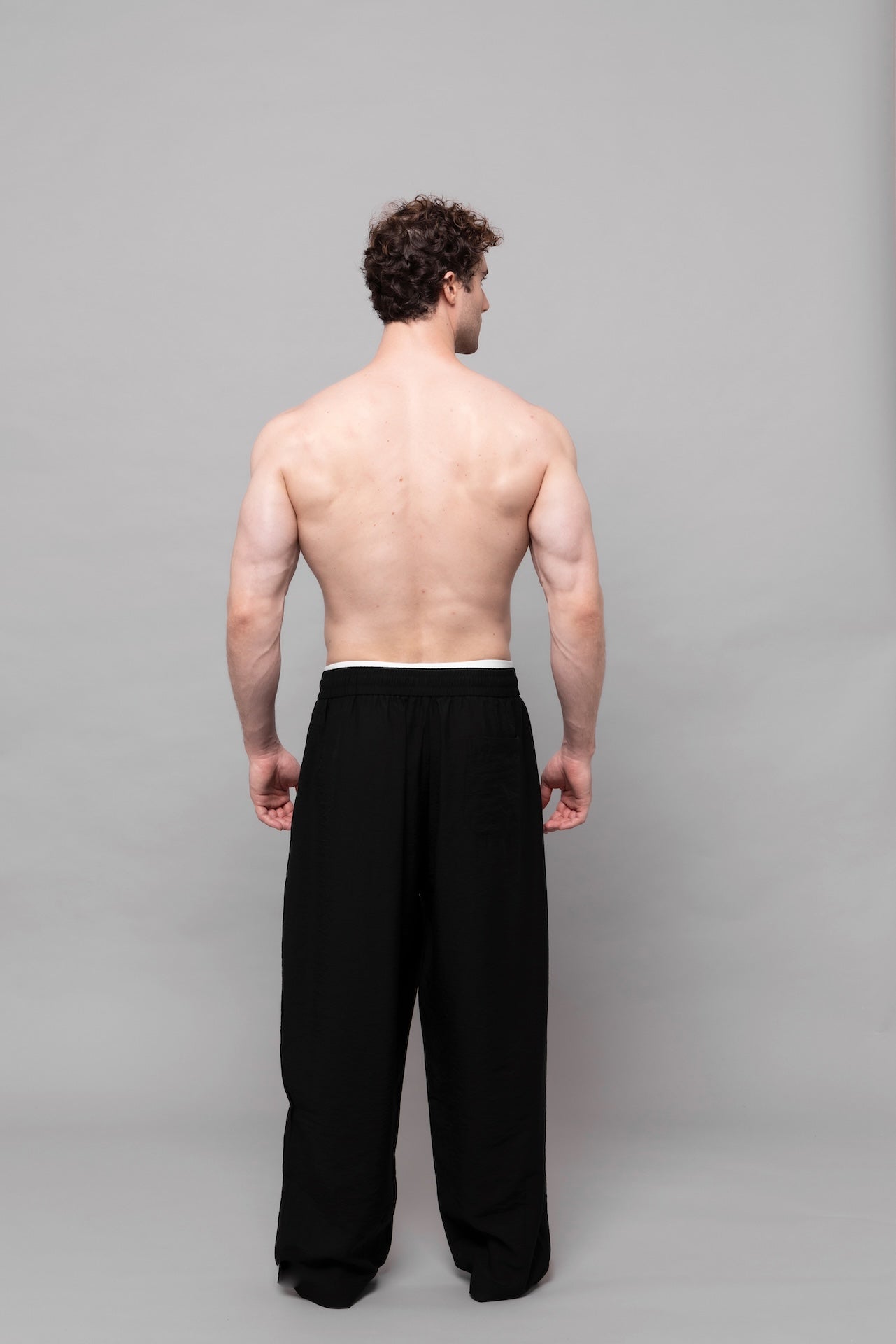 Fluid Cupro Straight Trousers in Black