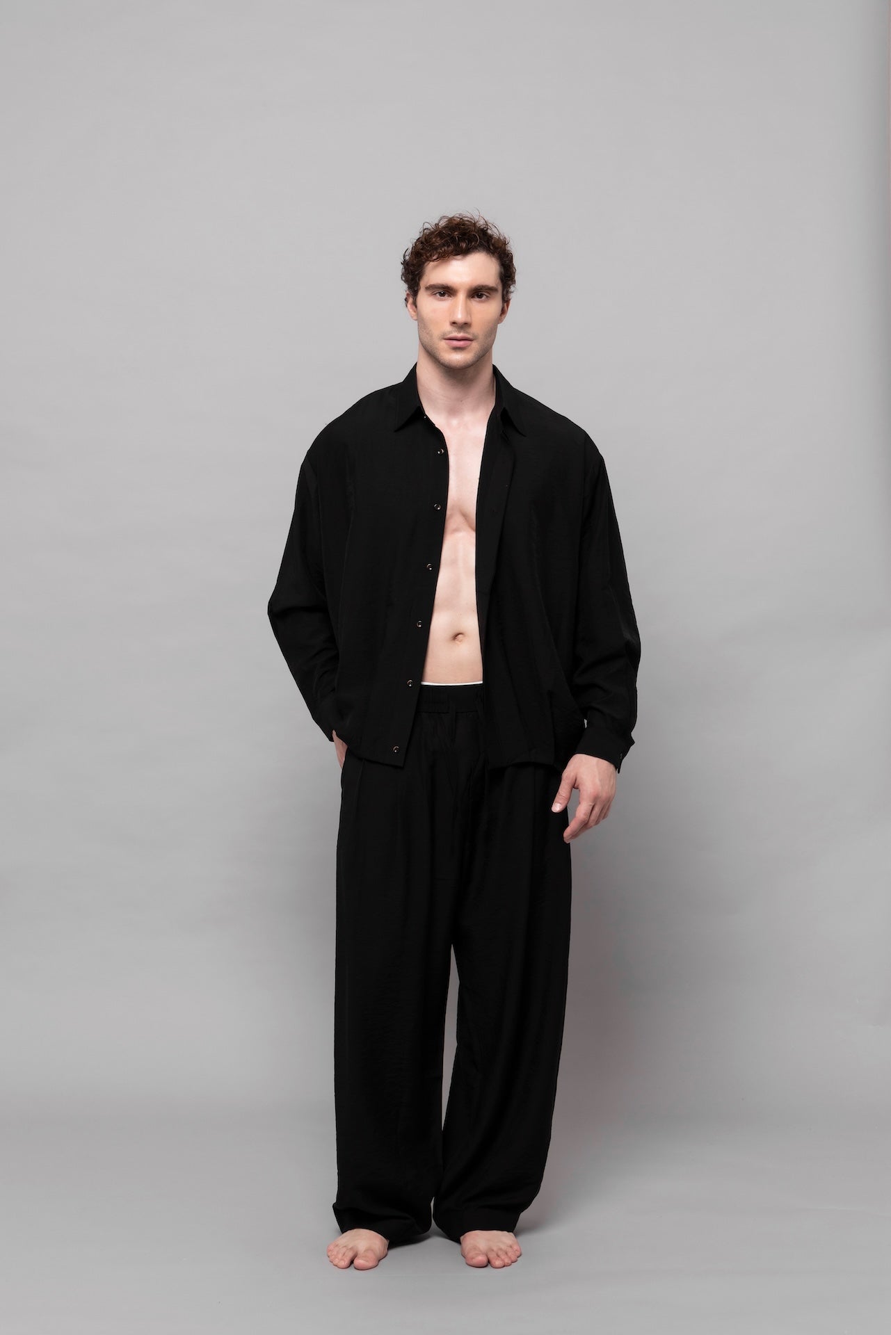 Fluid Cupro Jacket in Black