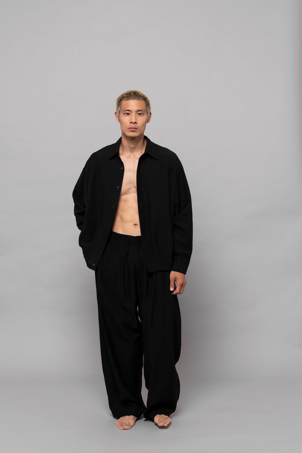 Fluid Cupro Jacket in Black