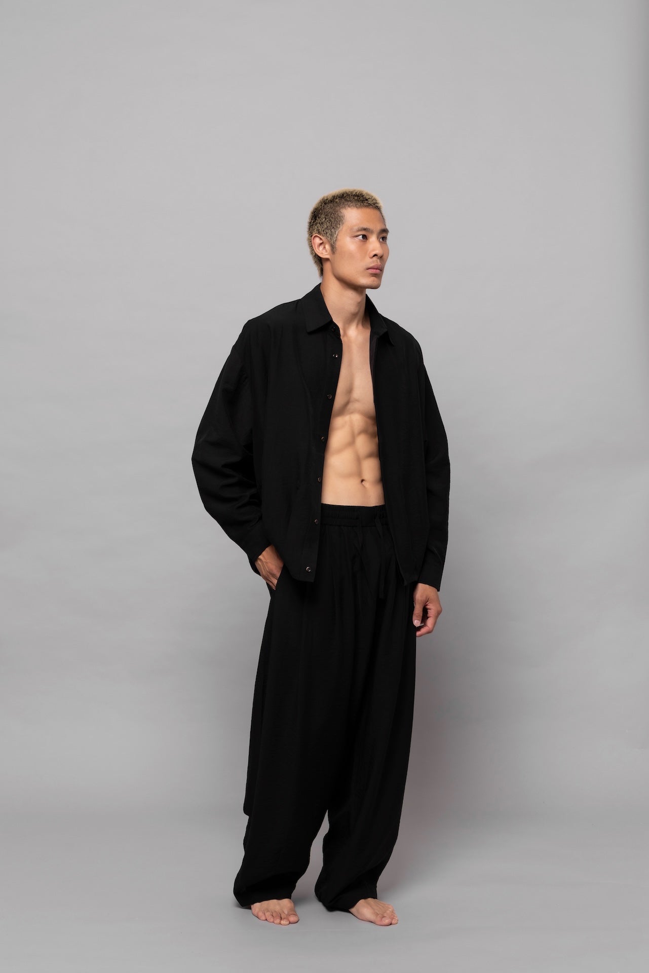 Fluid Cupro Jacket in Black