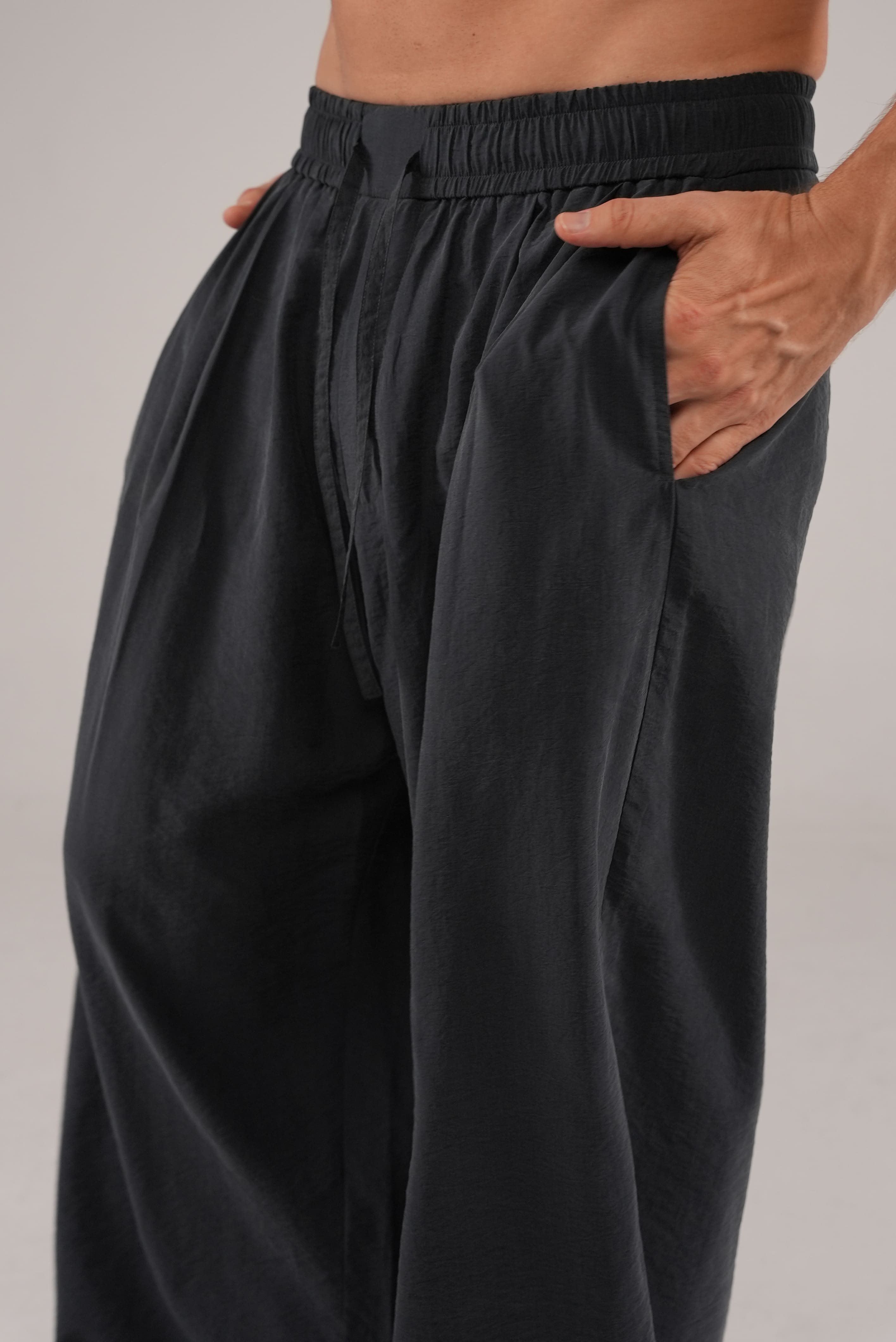 Fluid Cupro Trousers in Black