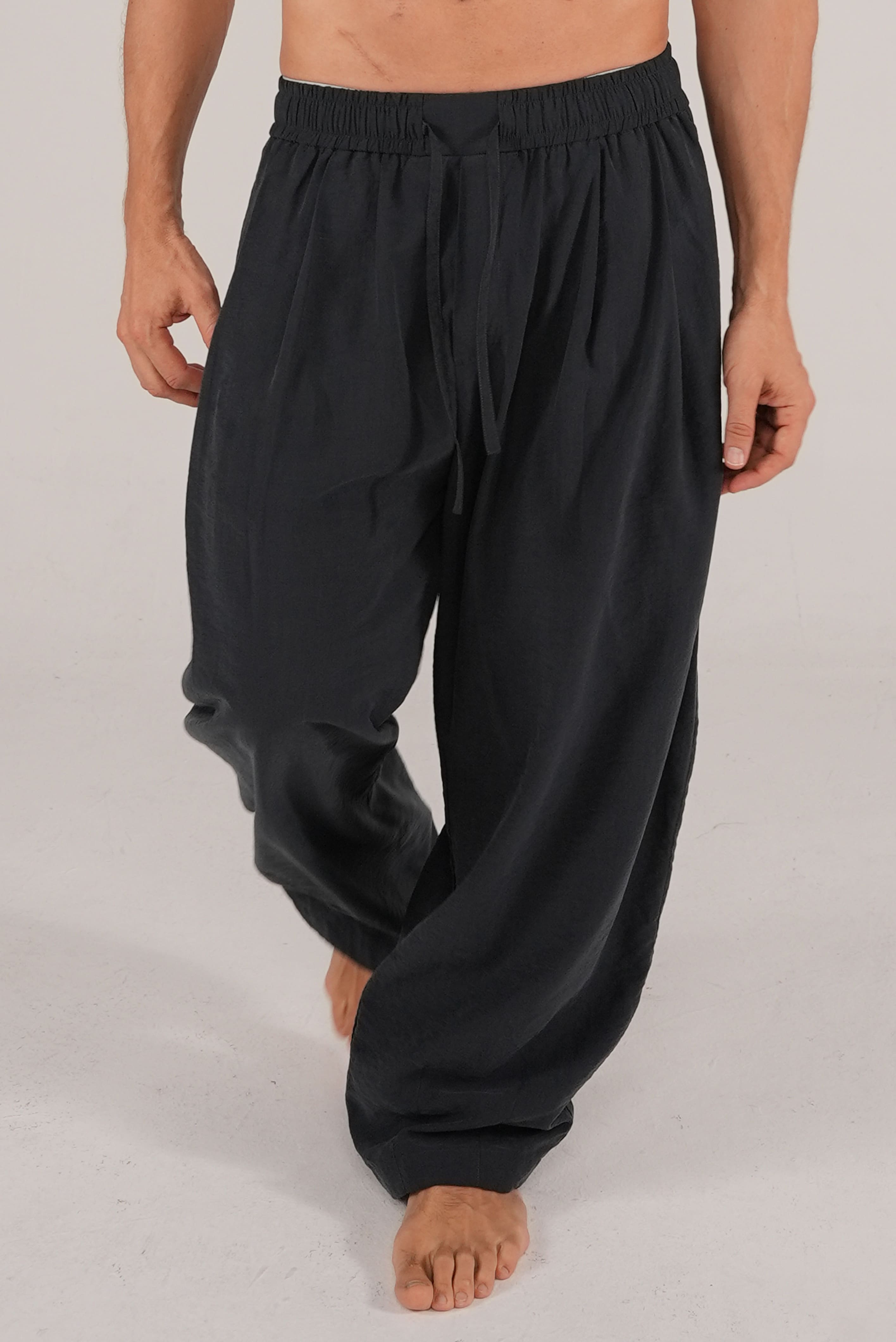Fluid Cupro Trousers in Black
