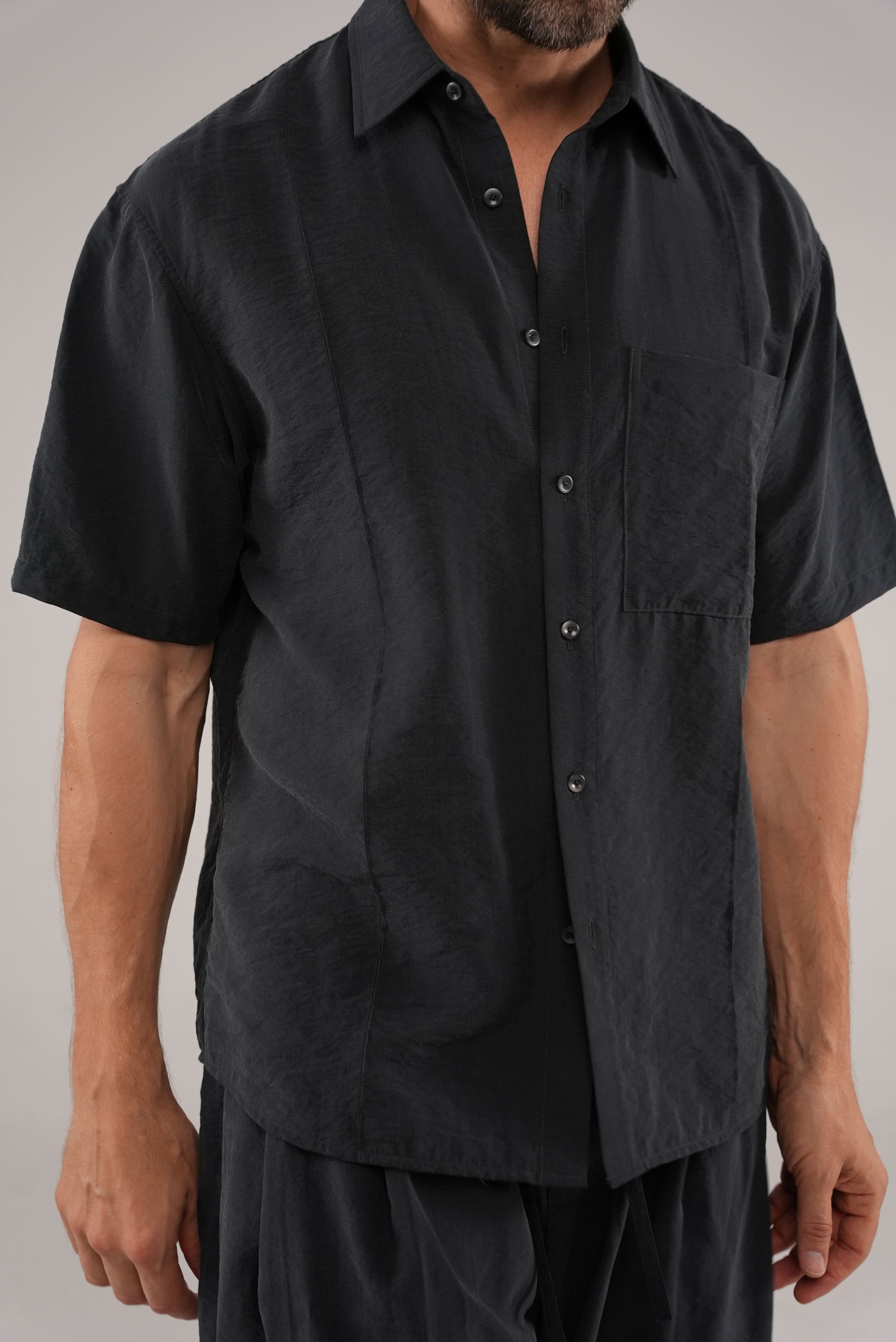 Fluid Cupro Shirt in Black