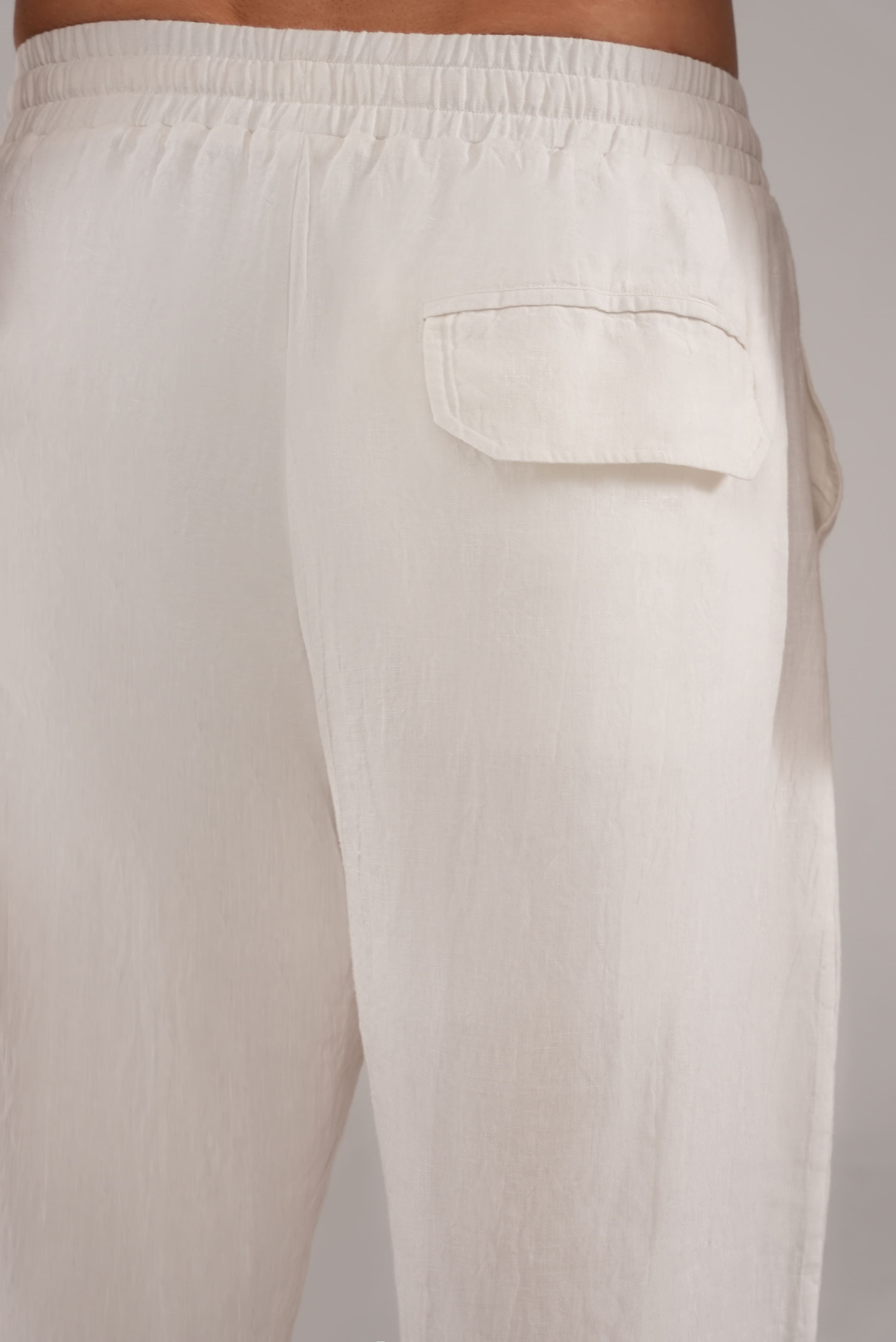 Flow Linen Trousers in White