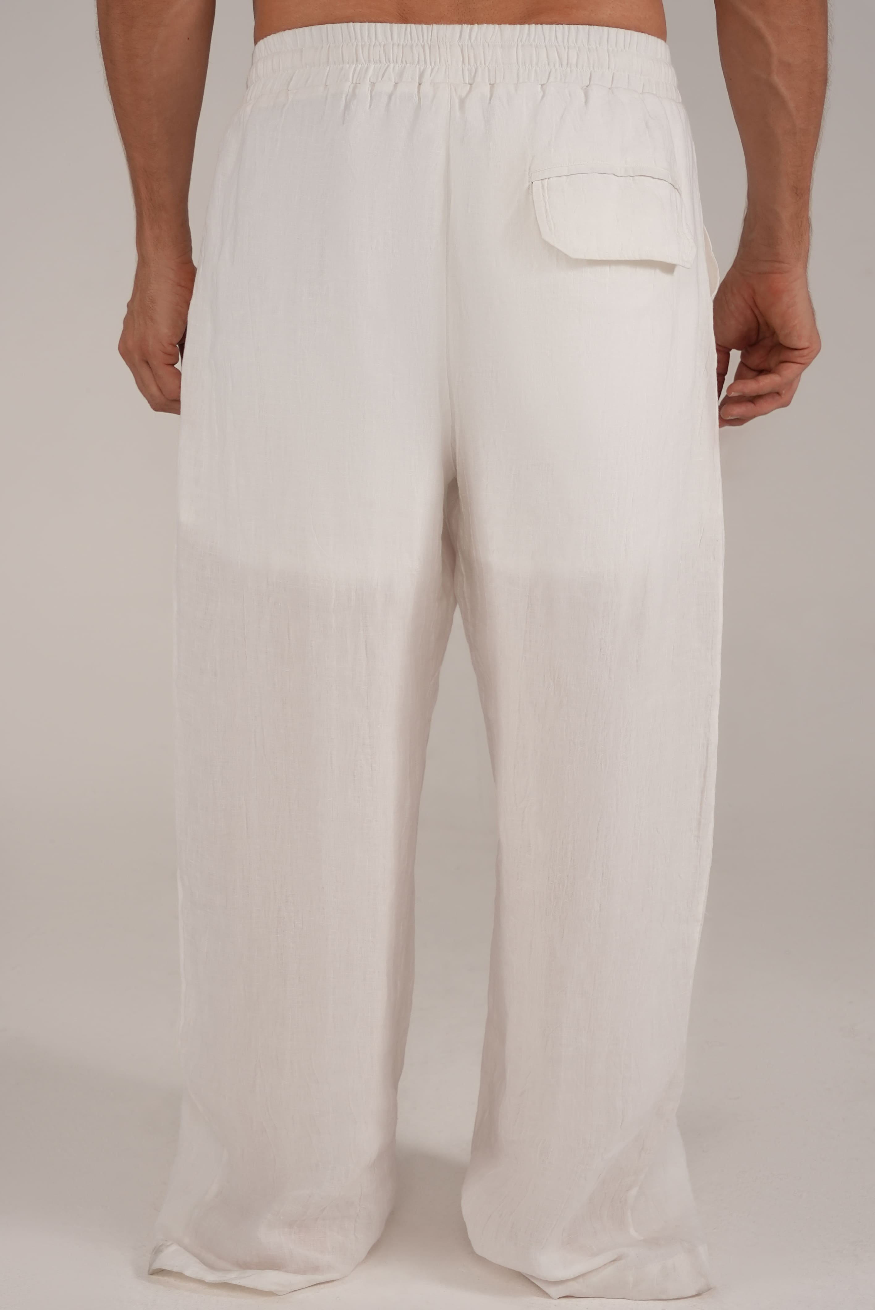 Flow Linen Trousers in White