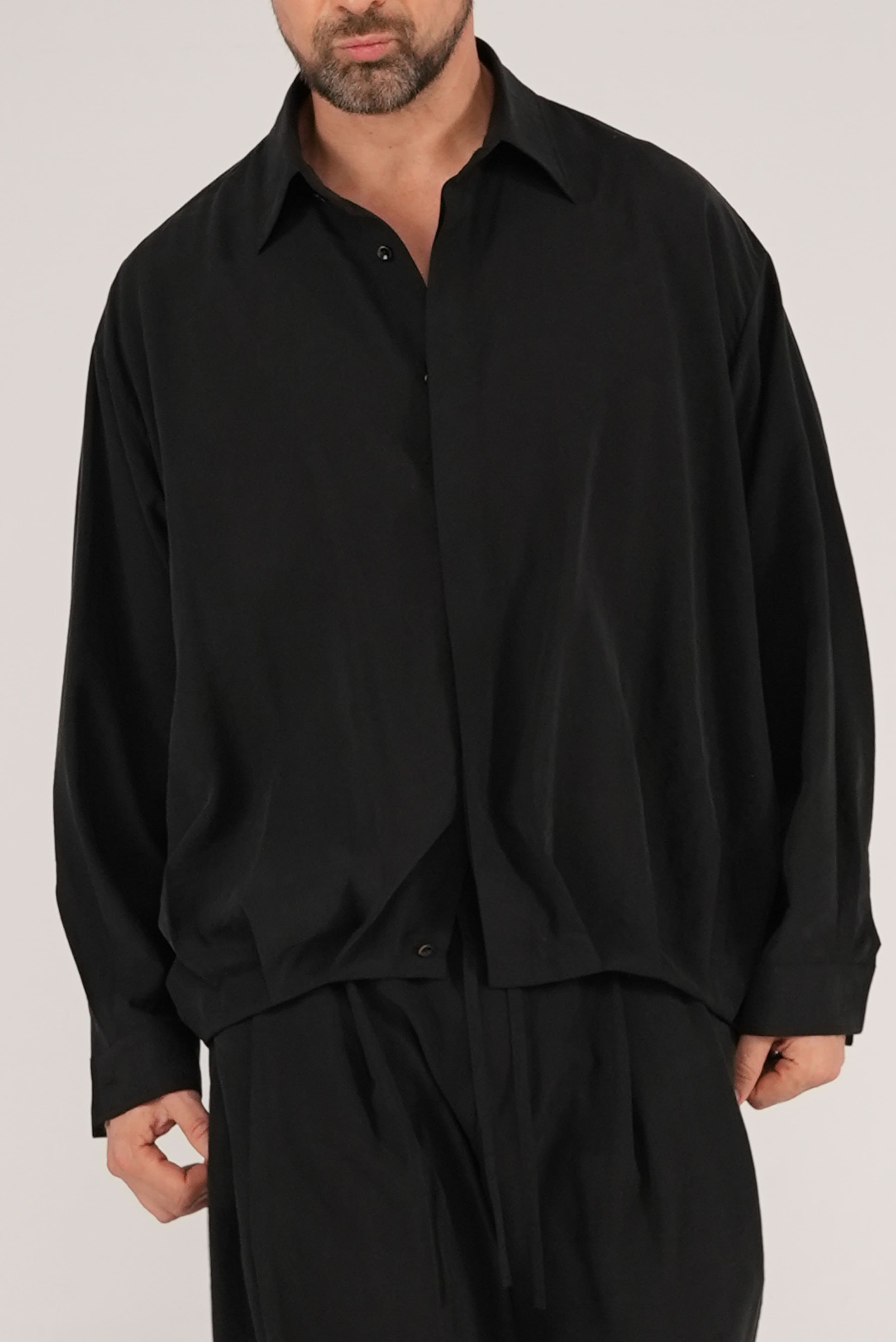 Fluid Cupro Jacket in Black