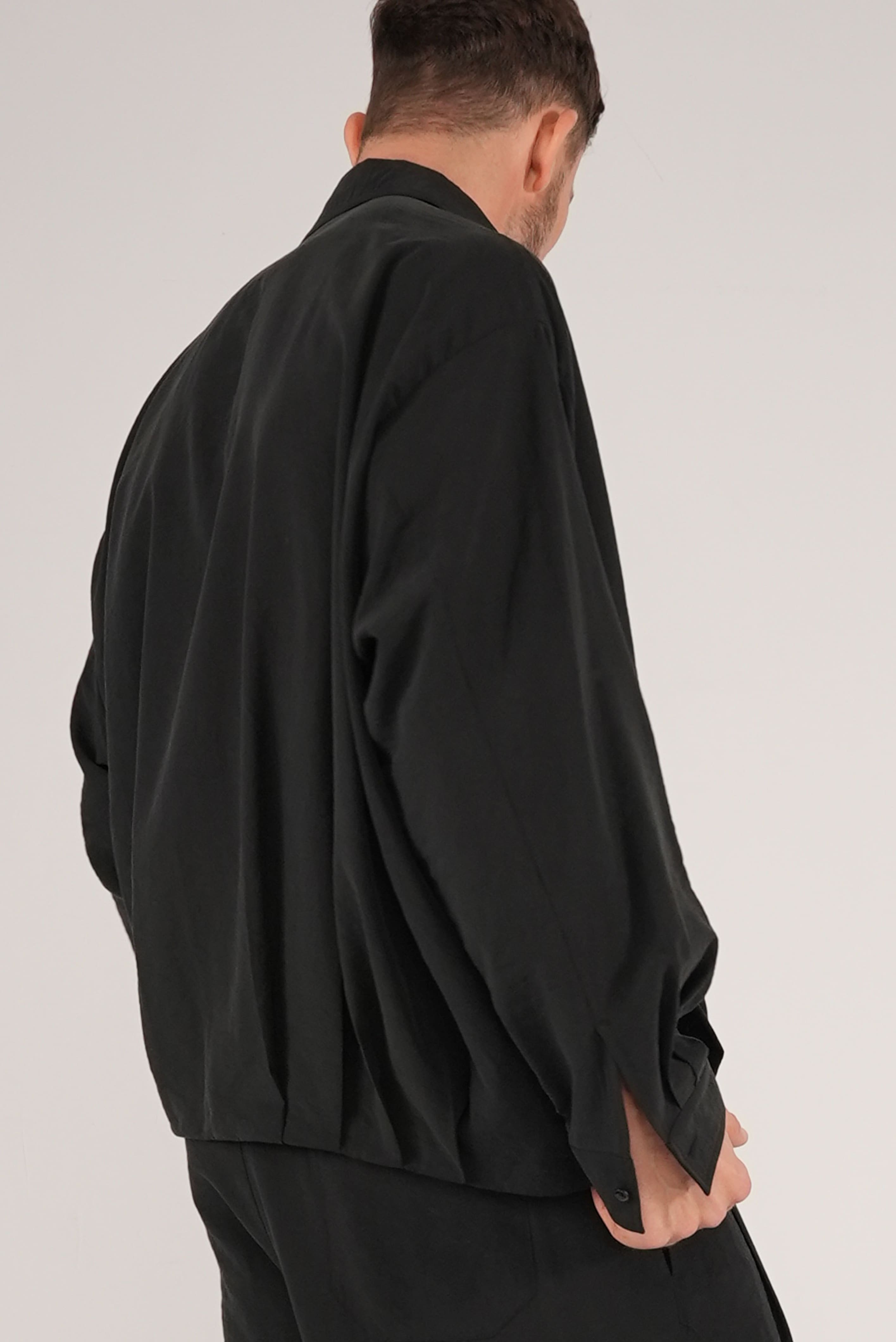 Fluid Cupro Jacket in Black