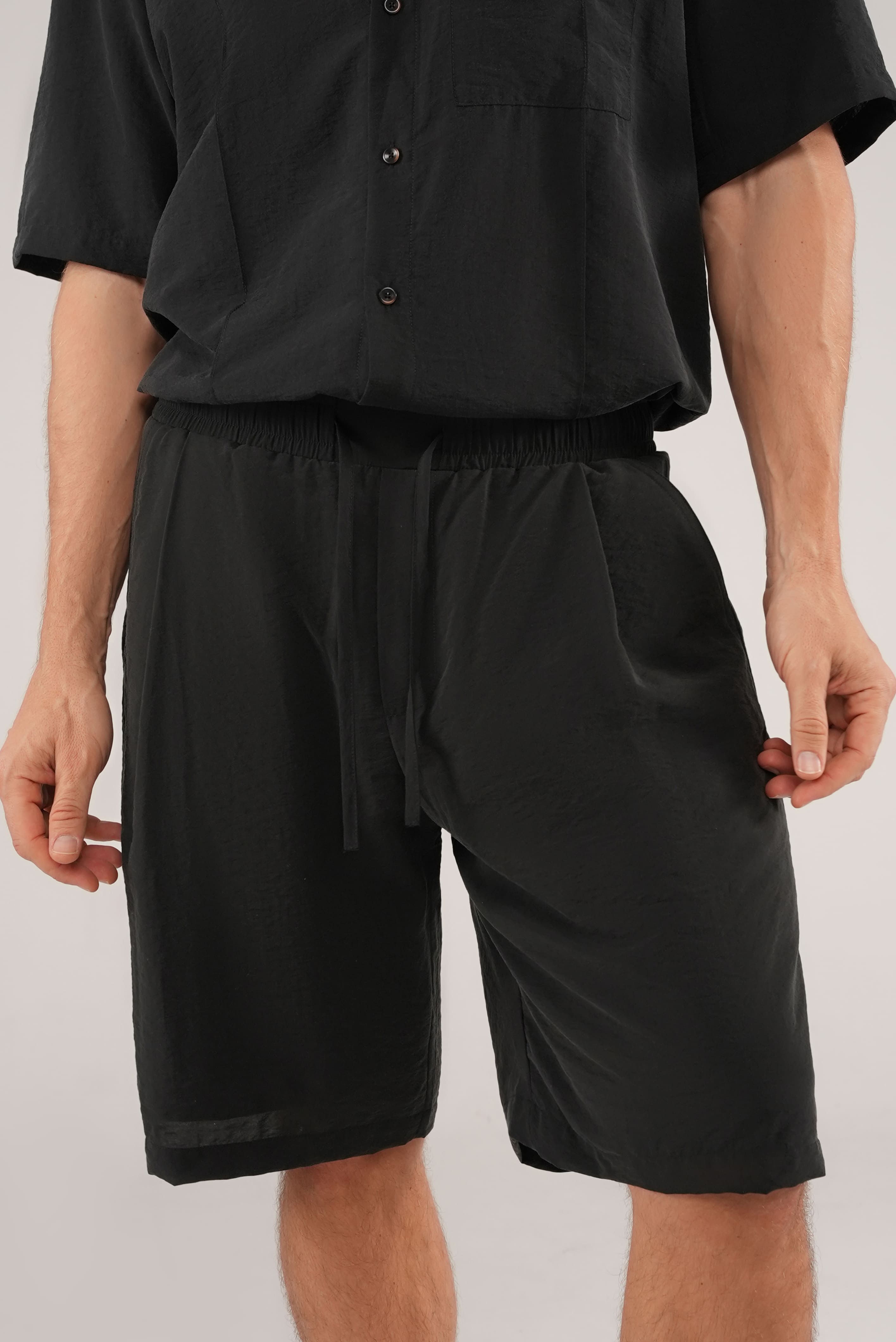 Fluid Cupro Shorts in Black