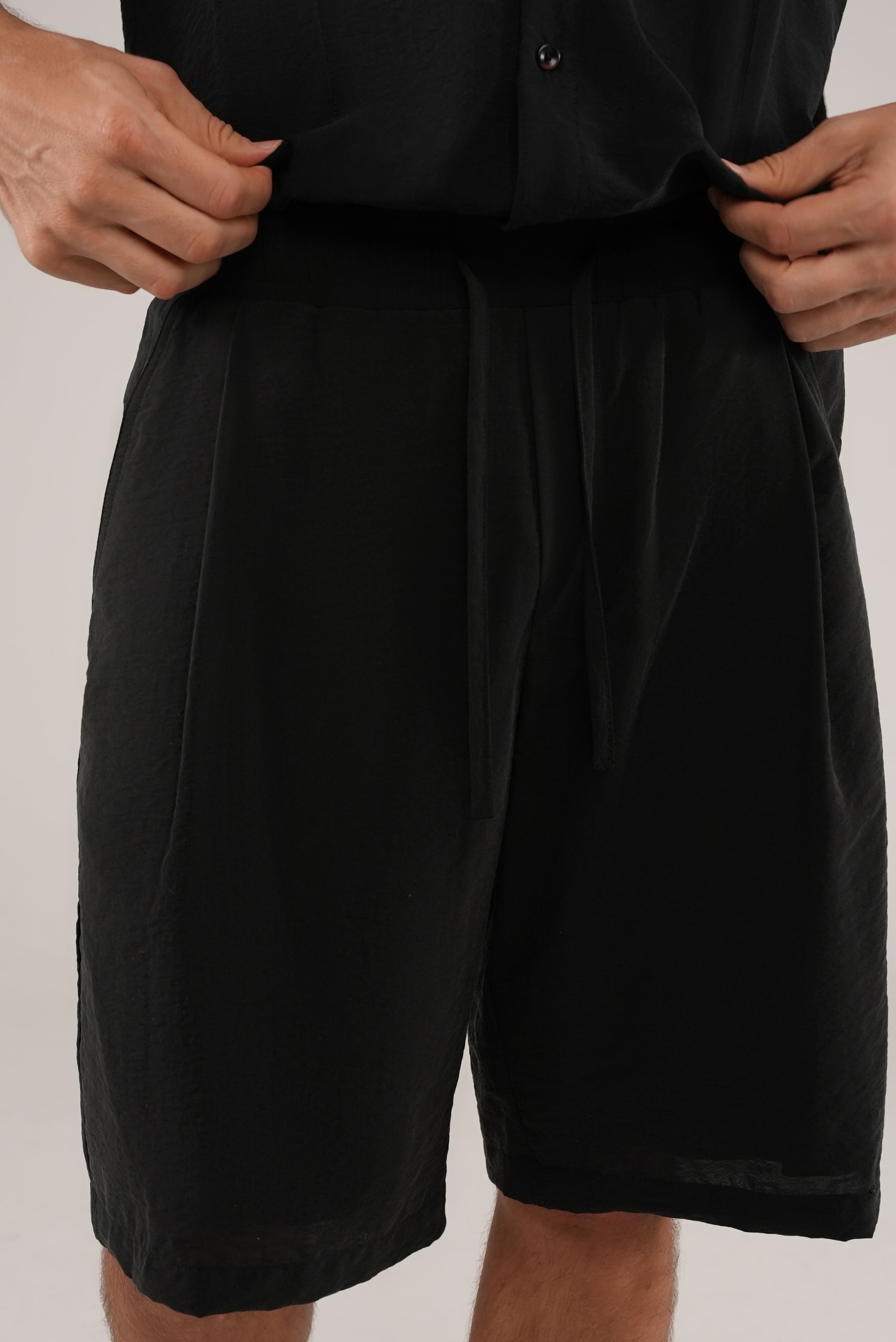 Fluid Cupro Shorts in Black