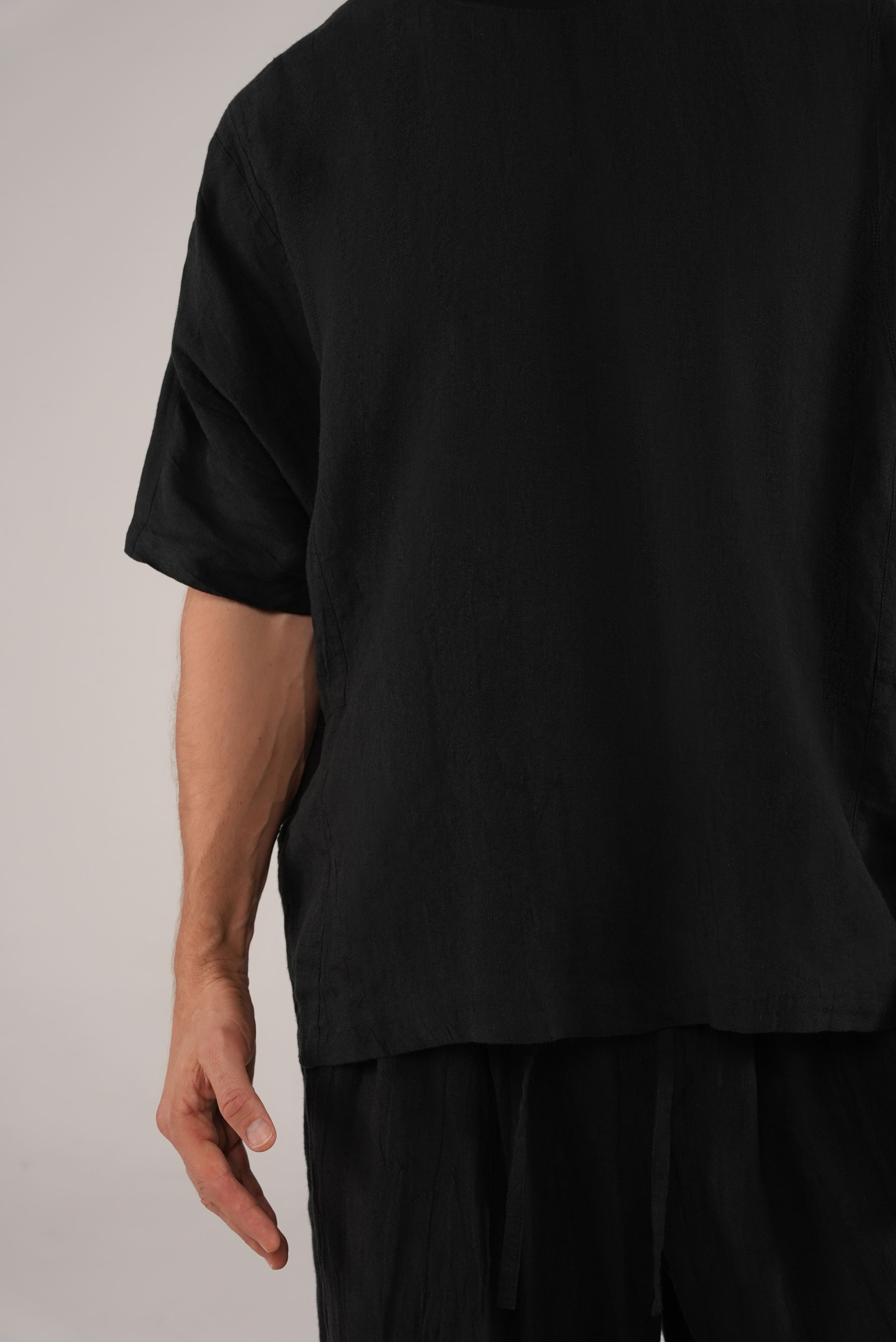 Essential Linen T-Shirt in Black