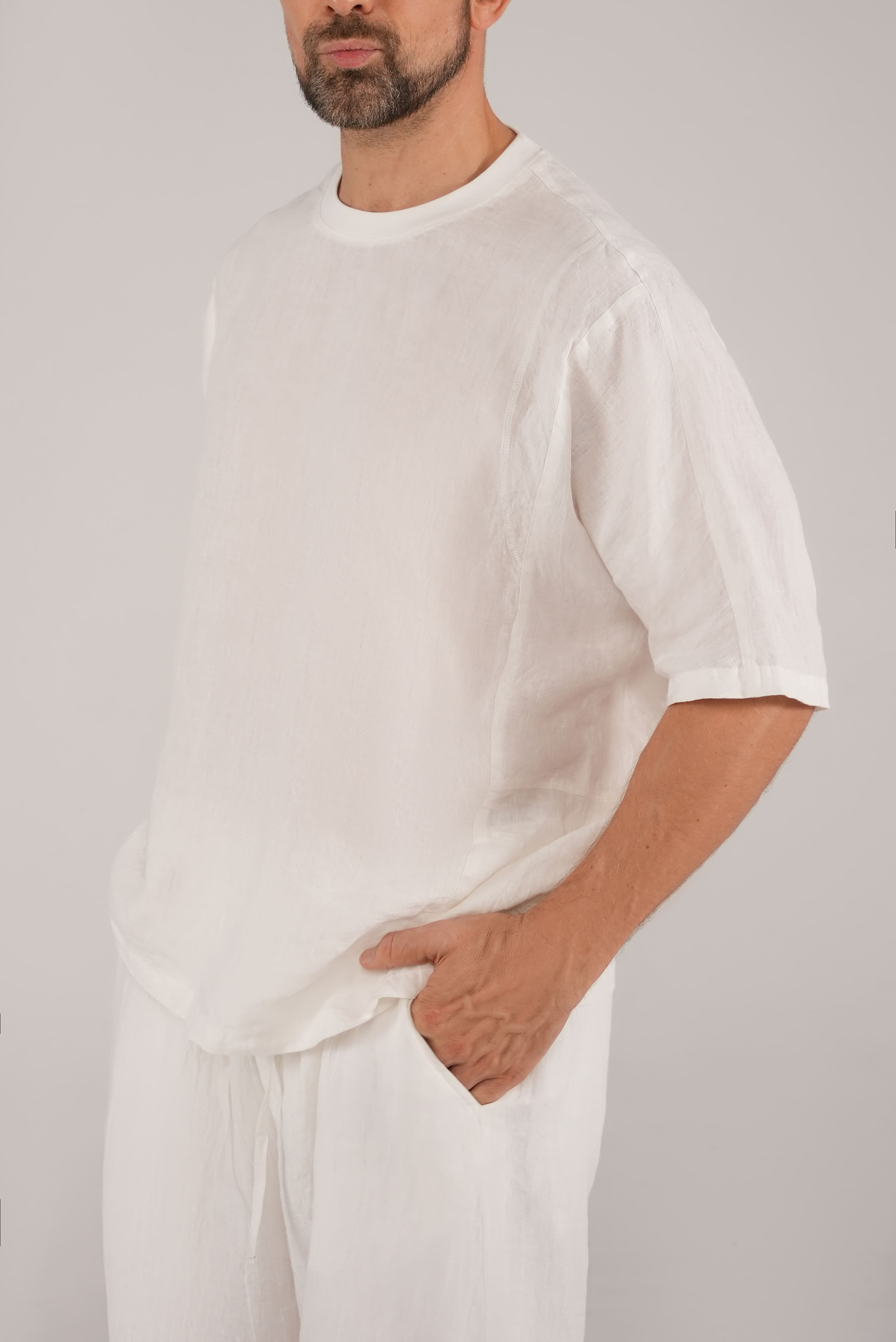 Essential Linen T-Shirt in White